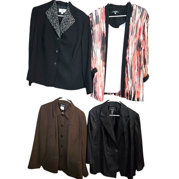 Assorted Brands Jackets & Blazers - Women's 16W 1X Blazer Suit Separate Jacket Top Wholesale Bulk Lot 4 1XL